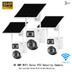 XIAOVV 1 pza/3 pzas Cámara de seguridad solar inteligente PTZ de doble lente y doble vista para exteriores. Cuenta con monitoreo de /inclinación de 360°, panel solar incluido, detección de movimiento con visión nocturna en color y audio bidireccional. Ide
