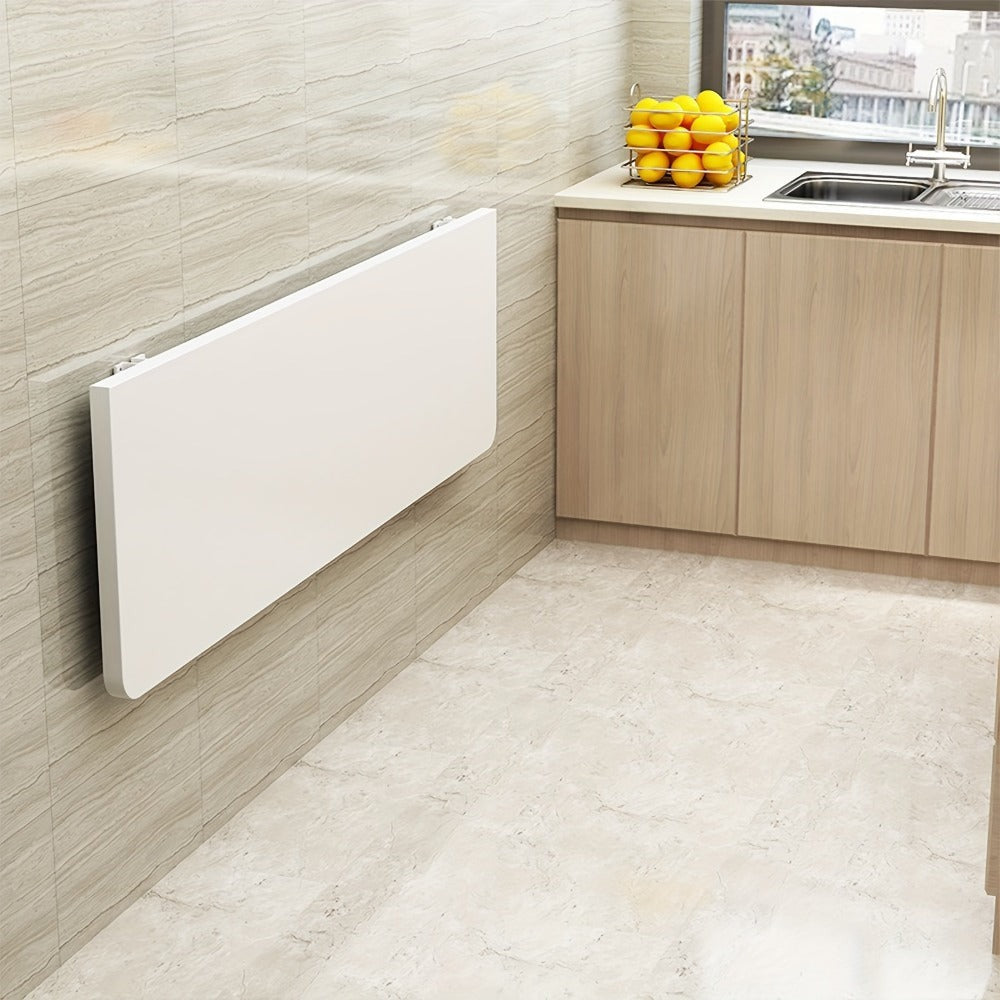 Escritorio Flotante de Pared 60x30 cm / 60x30 cm, Ahorro de Espacio con Estructura de Metal Resistente y Recubrimiento en Polvo Blanco - Escritorio de Computadora con Tapa Abatible, Ideal para Espacios Pequeños, Dormitorio, Esquina de Cocina, Oficina en C