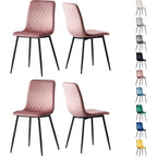 Sillas de comedor MCC Direct en conjunto de 4 piezas Hechas de terciopelo, patas de metal, sillas Lexi, sillas de diseño
