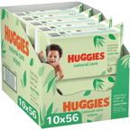 Huggies Natural Care Toallitas Bebé, Toallitas Húmedas, 99% Agua Pura y con Aloe Vera, Limpieza Delicada de la Piel