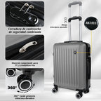Maleta De Cabina Exclusiva Para Vuelos Europeos, Ideal Para Vacaciones De Verano Y Viajes A La Playa. Dimensiones Precisas De 55×40×20 Cm, Diseño Rígido Resistente Con 4 Ruedas Giratorias 360°, Tirador Telescópico Suave Y Cerradura De Seguridad. Ligera Y