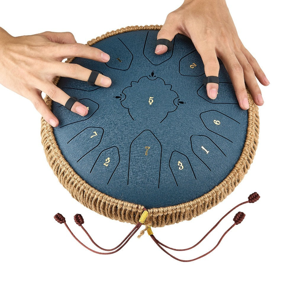 VEVOR Tambor de Lengüeta de Acero, 12 Pulgadas 13 Notas Tambor de Lluvia para Jardín Exterior, Tambores Musicales en Do Mayor con Libro de Música y Baquetas, Instrumento de Percusión para Meditación Yoga Educación Musical para Principiantes, Azul Marino