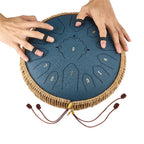 VEVOR Tambor de Lengüeta de Acero, 12 Pulgadas 13 Notas Tambor de Lluvia para Jardín Exterior, Tambores Musicales en Do Mayor con Libro de Música y Baquetas, Instrumento de Percusión para Meditación Yoga Educación Musical para Principiantes, Azul Marino