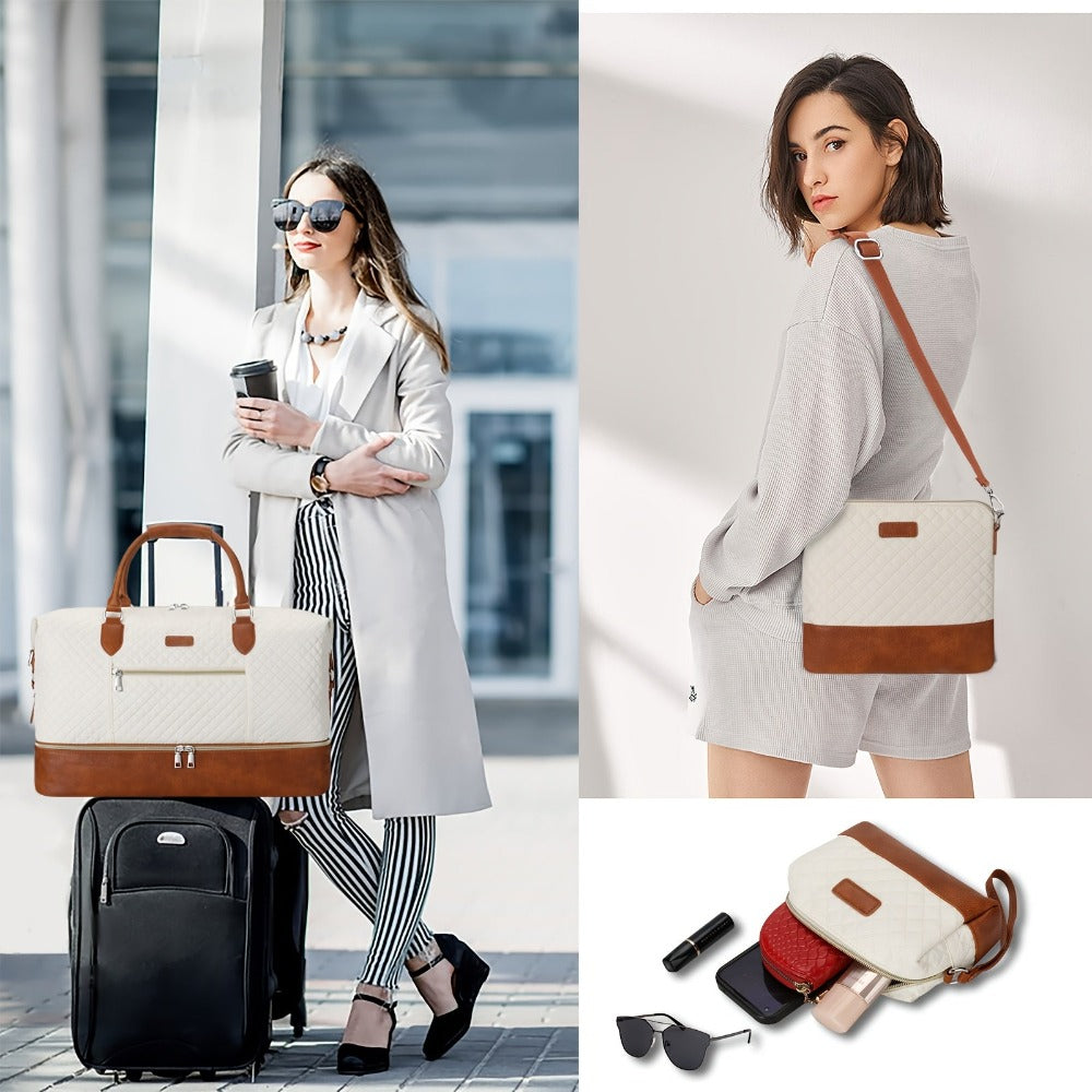 Bandolera de Viaje para Mujer, Gran Capacidad con Compartimento para Zapatos, Ideal para Viajes y Deportes