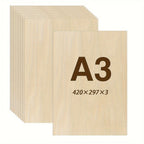 18 hojas de madera contrachapada de madera reciclada de formato A3 grande, 3 mm de grosor (420x297mm/16.5x11.7in) - Ideal para corte láser, mecanizado CNC, manualidades y pintura - Compatible con impresoras y plotter - Paneles para proyectos de carpinterí