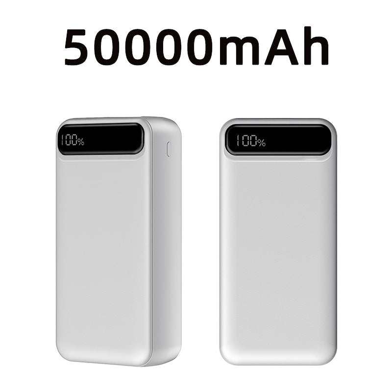 Batería Externa Portátil de 50000mAh de Gran Capacidad, Interfaz USB/TYPE-C, Pantalla Digital LED de Batería/Múltiples Interfaces, Carga Súper Rápida, Adecuada para Teléfonos Móviles/Productos Electrónicos Digitales, Batería de Respaldo de Emergencia Port