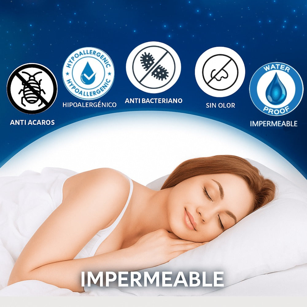 Protector de Colchón – Transpirable e Impermeable,Banda Elástica Ajustable hasta 30 cm