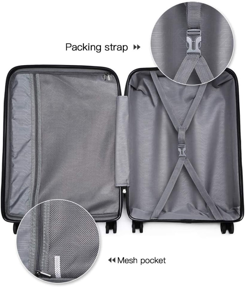 Maleta de embarque de carcasa rígida ABS 55x35x20cm, carrito de viaje, equipaje de mano de cabina, 33L, regalo de Black Friday, Día de Acción de Gracias, Navidad