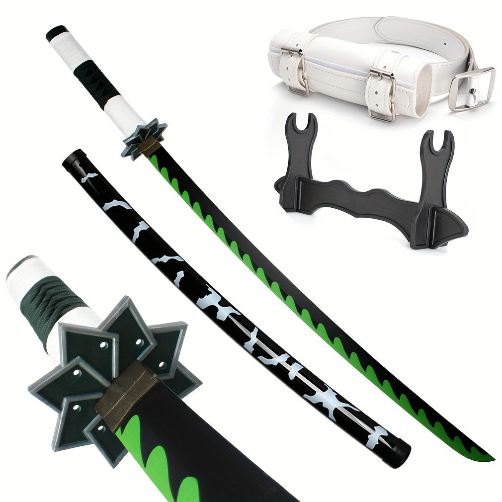Espadas de samurái japonesas katana de 104.14 cm, múltiples estilos, hojas de madera no afiladas, con cinturones y fundas, regalo de Navidad, accesorios de cosplay para Halloween