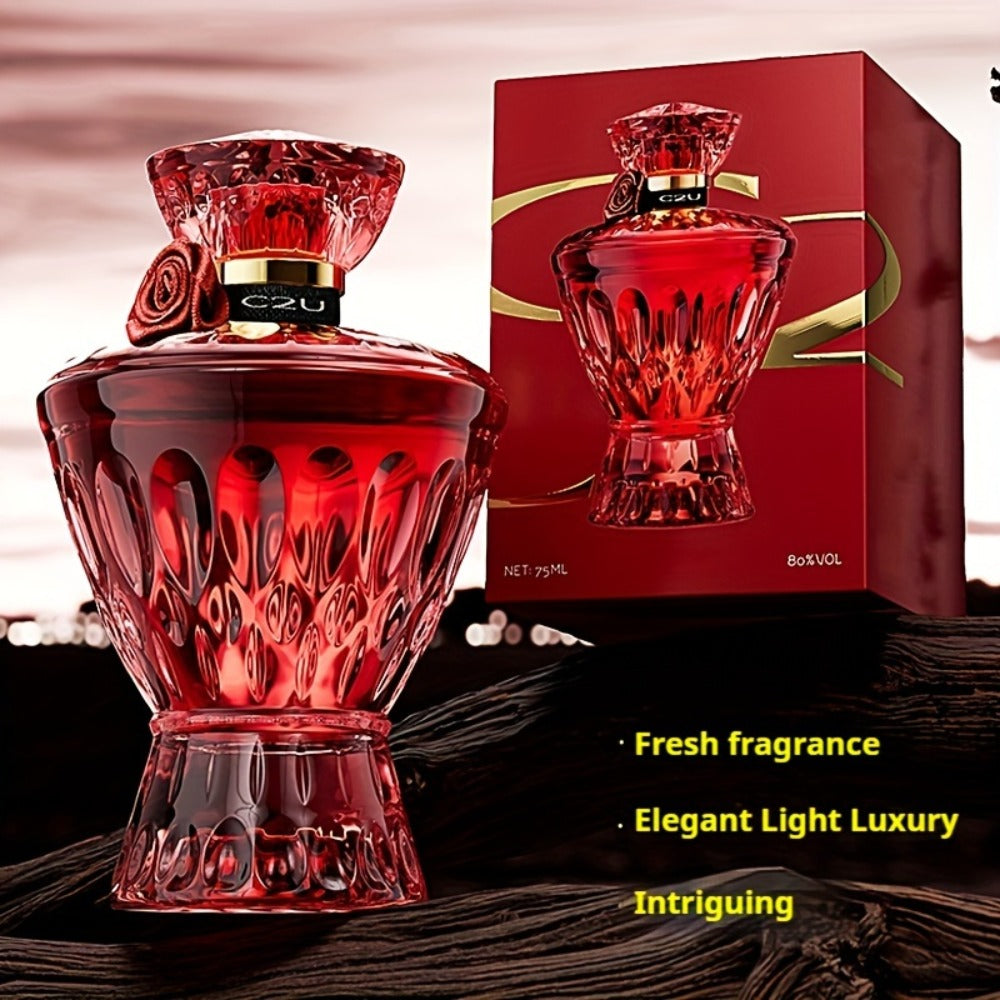 Perfume de Cristal Rojo para Mujer | Botella de Vidrio Rojo Inspirada en Joyería, Emite un Aroma Misterioso | Regalos de Navidad/Black Friday y Ocasiones Especiales Fragancia de Sapoín de Larga Duración | (80% Litros) Perfume de Alcohol Libre de Formaldeh