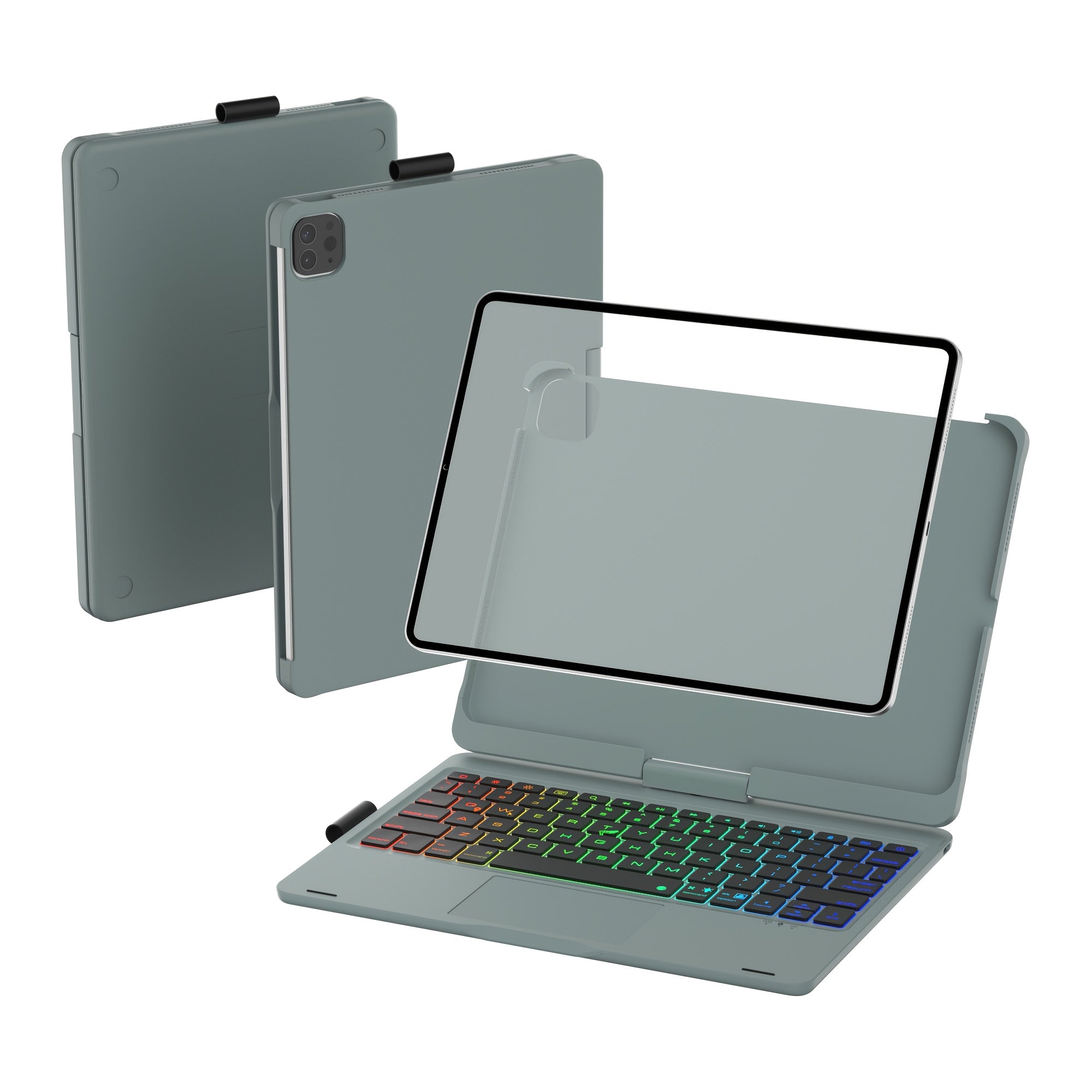 Funda con teclado giratorio para iPad para escritura, estudio y trabajo móvil