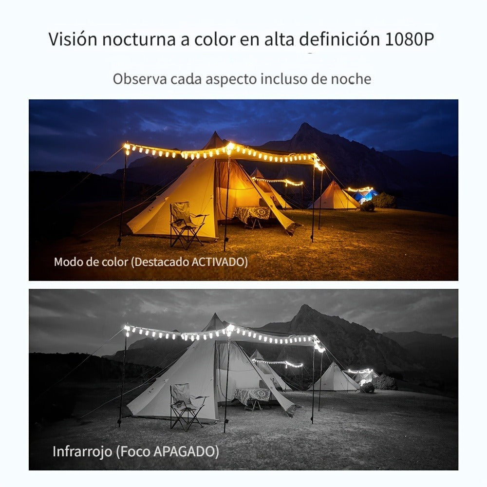 XIAOVV P6 1080P HD Cámara de Seguridad Solar Inalámbrica Wifi de 2.4Ghz con PTZ de 360 Grados, Vigilancia Doméstica a Batería, con Detección de Movimiento, Visión Nocturna a Color y Audio Bidireccional
