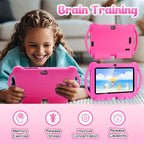 EATMPC, Tableta para Niños de 17.78 cm con Control Parental, Android 14 y 4GB RAM, 32GB ROM, Pantalla IPS Protección Ocular, Aplicaciones Educativas Preinstaladas, GMS, Funda Antigolpes, Compatible Netflix y YouTube, Rojo/Azul
