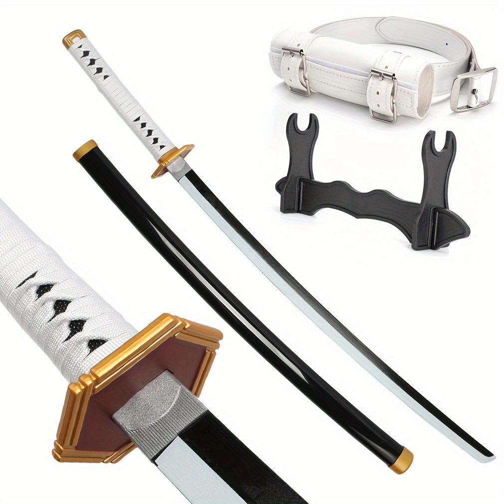 Espadas de samurái japonesas katana de 104.14 cm, múltiples estilos, hojas de madera no afiladas, con cinturones y fundas, regalo de Navidad, accesorios de cosplay para Halloween