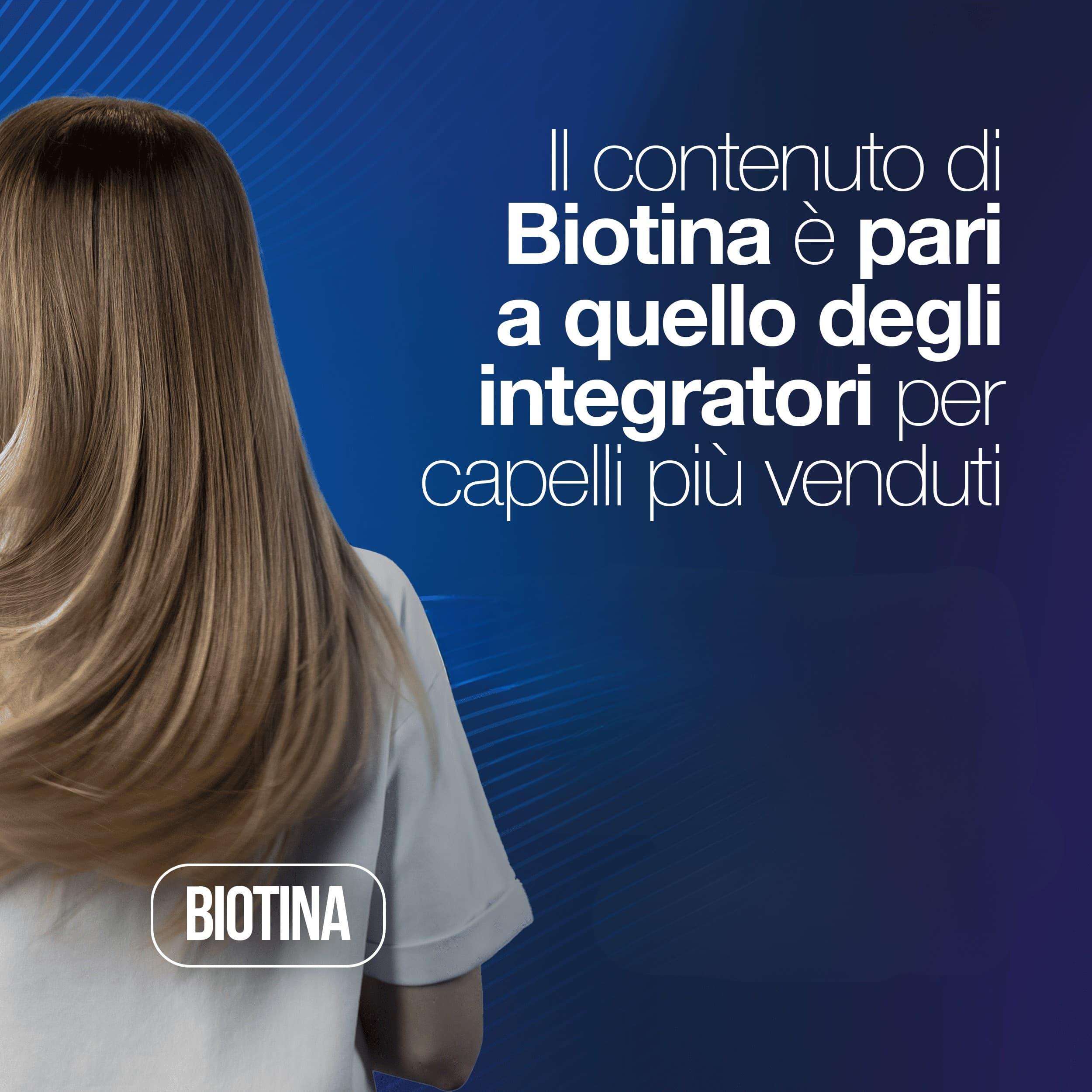 Suplemento de colágeno y ácido hialurónico con biotina. Fórmula con colágeno hidrolizado, 240 tabletas, ingesta diaria aproximada de 2000 mg. Hecho en Italia