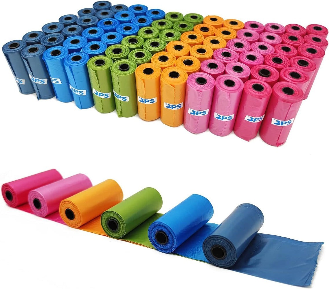 540/1080 Bolsas de Caca Perro Bolsas para Excrementos de Perros para Mascotas Animales Domésticos Pack de 36/72 Rollos Multicolor 32*22cm BPS-5395