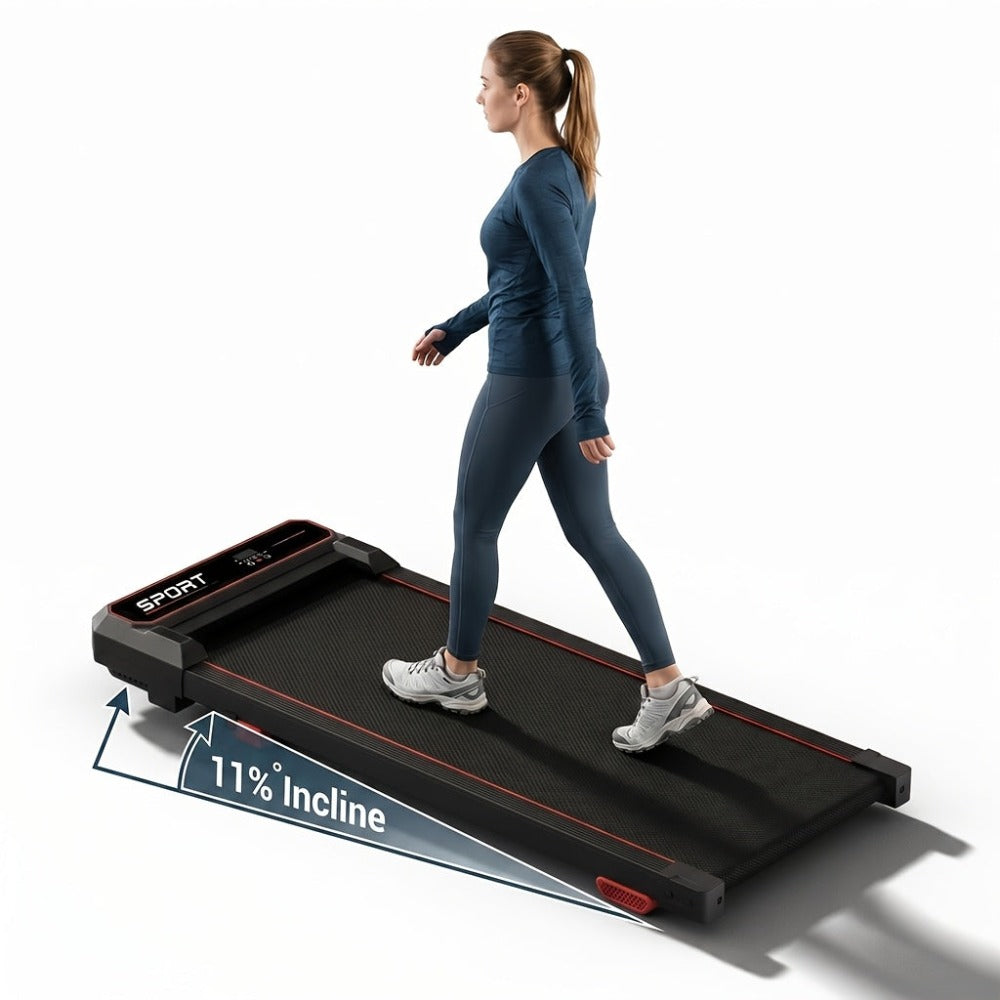 Caminadora UMAY 5 en 1 con inclinación del 11%, placas vibratorias, capacidad de 136.08 kg, máquina de caminar compacta para debajo del escritorio con motor silencioso de 3.0 HP para el hogar y la oficina