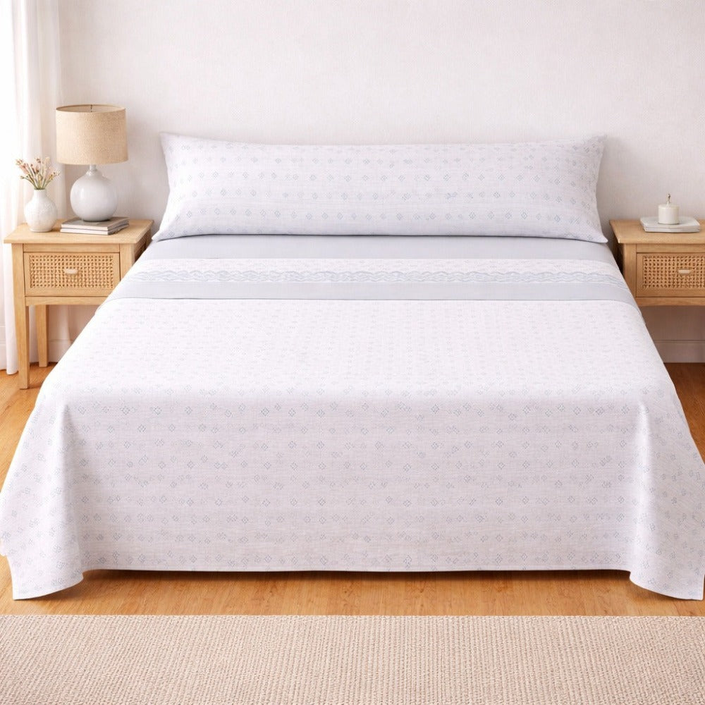 Juego de Sábanas Microfibra 100% Poliéster, Suaves y Frescas para Verano, Estampadas, incluye Bajera -Encimera-1 o 2 Funda de almohada, Camas 90/105/135/150/180 cm,