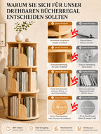 Librerías y estanterías | Torre de estantería giratoria 360°, diámetro grande de 46 cm × altura de 160 cm, librero giratorio de 3/4/5 niveles
