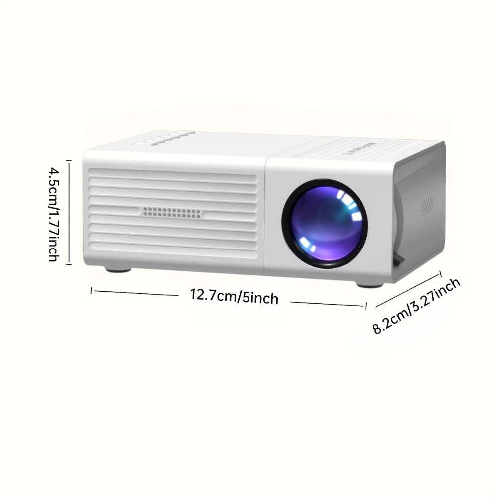 Proyector Portátil, Soporte 1080P, Conexión USB, Control Remoto - Compatible con Smartphones, Tablets, Laptops, TV Sticks y Unidades USB, Montaje de Escritorio, Pantalla LCD, Fuente de Alimentación, Control de Botones, Entrada HDTV, Resolución Local 720P