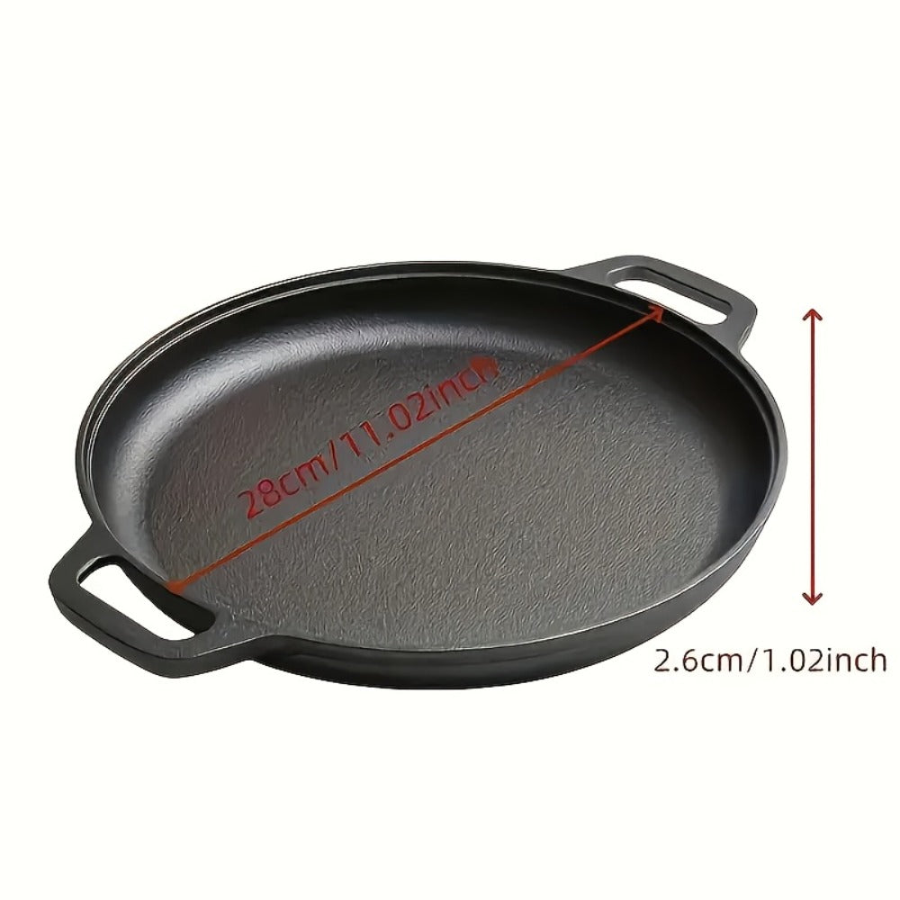 Sartén de hierro fundido versátil - Perfecta para pizzas, parrillas y panqueques - Compatible con todos los estufas, ideal para cocinar al aire libre y cocinas domésticas