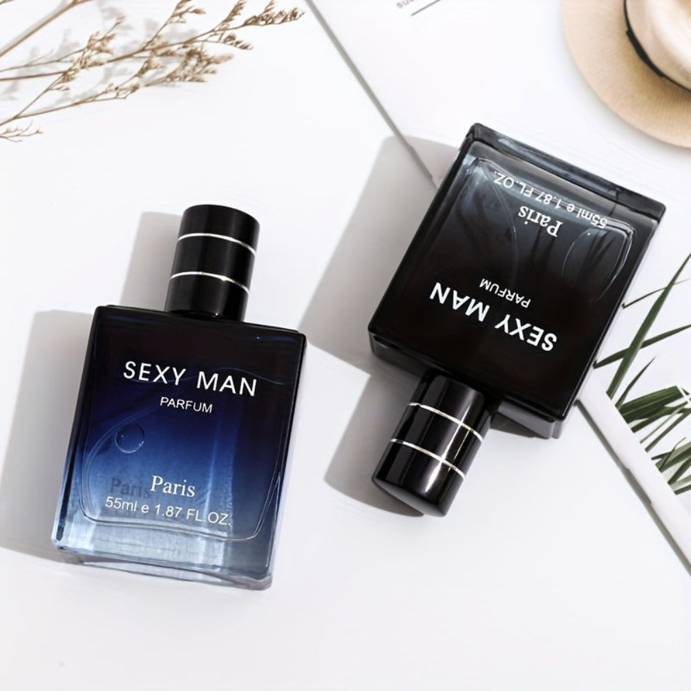 Set de 2 Fragancias Refrescantes para Hombre, Aroma Amaderado Duradero, Ideal para Salidas Románticas y Uso Diario