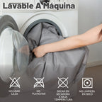 Funda de colchón con cremallera 100% impermeable que envuelve completamente el colchón en las seis caras, con un lujoso diseño para protección contra el polvo y líquidos, apta para colchones de alturas de 15/20/25/30 cm, disponible en blanco/gris.