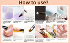 Kit de acrílico para principiantes con colores nude, transparente y rosa intensa, incluye herramientas para uñas, polvo de acrílico con glitter, líquido acrílico, lámpara LED y juego de taladro para extensión de uñas