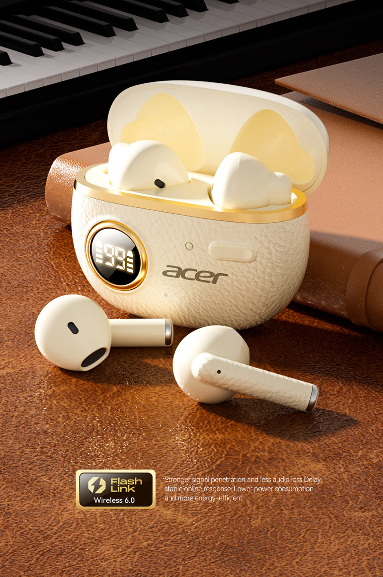 Auriculares Bluetooth | Acer Ohr Auriculares inalámbricos de 13.82 metros, calidad de sonido estéreo, auriculares con reducción de ruido en