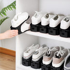 Juego de 30 estantes de plástico ajustables para zapatos, organizador de zapatos, con altura ajustable en 3 posiciones