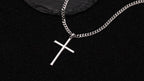 Collar con colgante de cruz de plata 925 con diseño de cadena clásica, adiciones de joyería estilo fiesta hip-hop, regalo para el Día de San Valentín, Día del Padre, incluye embalaje en caja de regalo