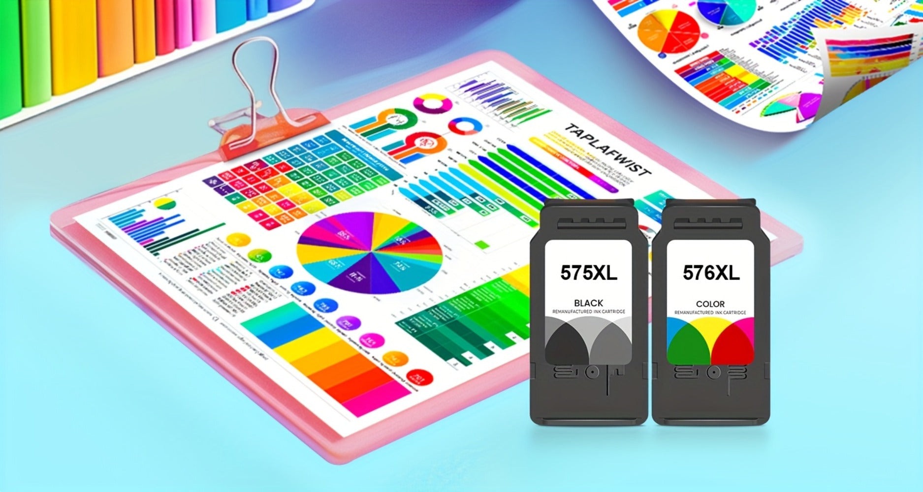 Compatible con cartuchos de tinta PG575XL CL576XL, repuesto negro y de color para tinta PG575XL CL576XL para impresoras Canon PIXMA Ts3550I Ts3551I Tr4750I Tr4751I