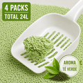 Arena de Tofu para Gatos 6L x 4 Bolsas – Ultra Aglomerante, Sin Polvo, Control de Olores, Absorbente y Segura para Gatitos