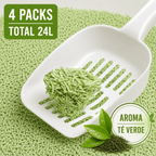 Arena de Tofu para Gatos 6L x 4 Bolsas – Ultra Aglomerante, Sin Polvo, Control de Olores, Absorbente y Segura para Gatitos