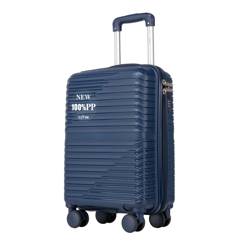 Maleta de Cabina PP de 18 Pulgadas con TSA, Ruedas Giratorias 360° y Mango Elástico - Resistente a la Presión para Viajes, 6 Colores (///) - Apto para Avión