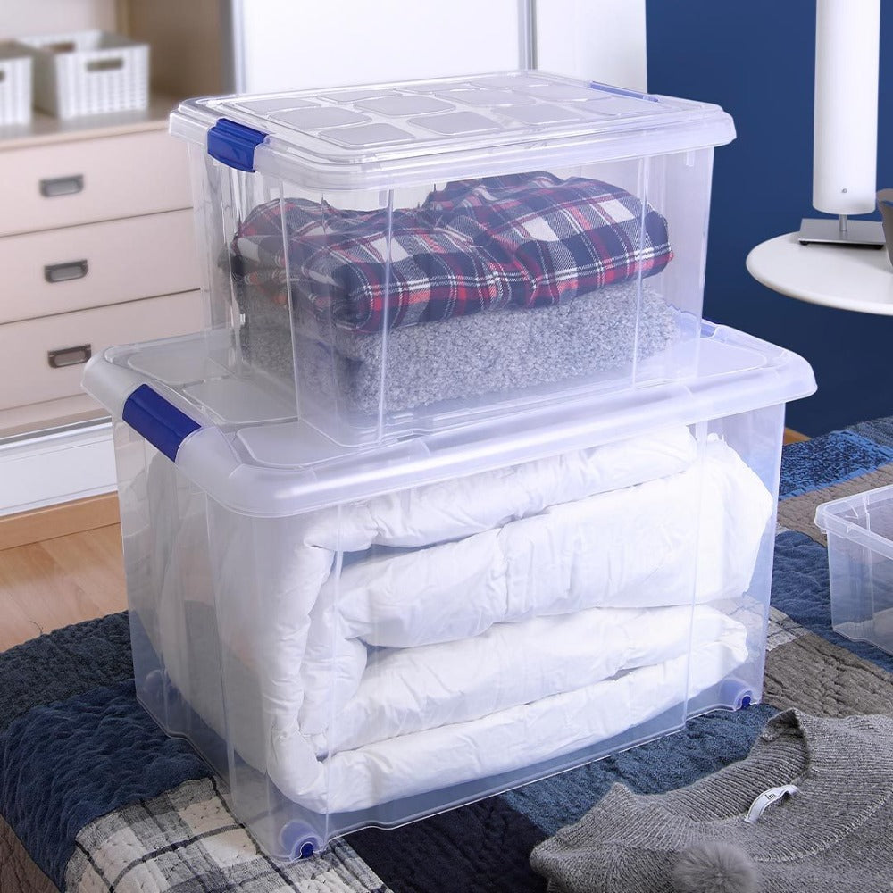 Caja Almacenamiento plástico para Guardar y Ordenar Juguetes, Libros, Documentos, Ropa, Mantas. Cierre Hermético, Gran Capacidad y Resistencia - Dekohome