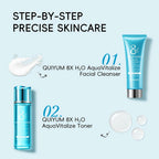 QUIYUM AquaVitalize Set de Cuidado Facial para Mujeres - Dos Juegos de 10 Piezas, Rutina Hidratante y Nutritiva de Día y Noche, con Vitamina C, Glicerina, etc. - Adecuado para Piel Seca, Normal y Mixta - Hipoaergénico - Regalo Perfecto