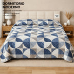 Colcha Bouti Microfibra Reversible Estampada – Colcha Verano y Entretiempo Ligera y Transpirable, Acolchado Pinsónico para Todas las Estaciones, Sin Fundas de Almohada