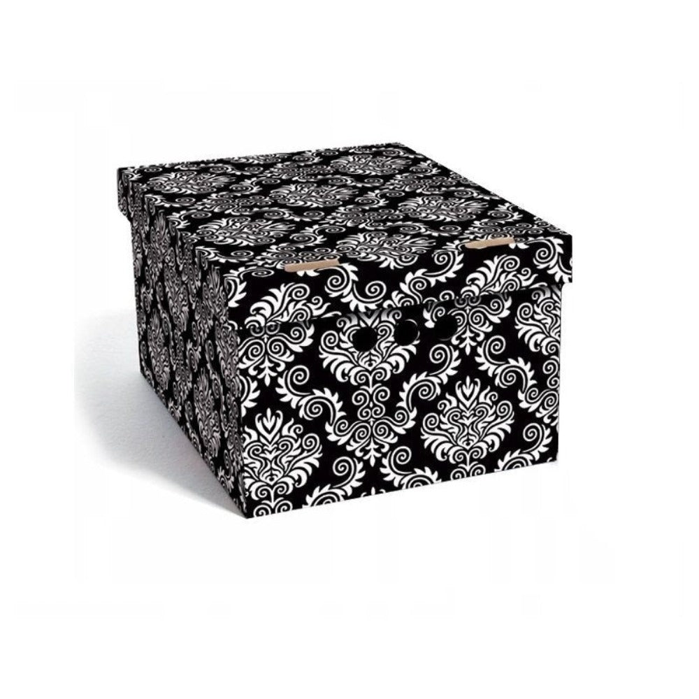 Caja de almacenamiento decorativa de cartón, 1 pieza, con estampado, para ropa, artículos pequeños, documentos, ideal para hogar, oficina o armario, dimensiones: 35x26.3x18.6 cm
