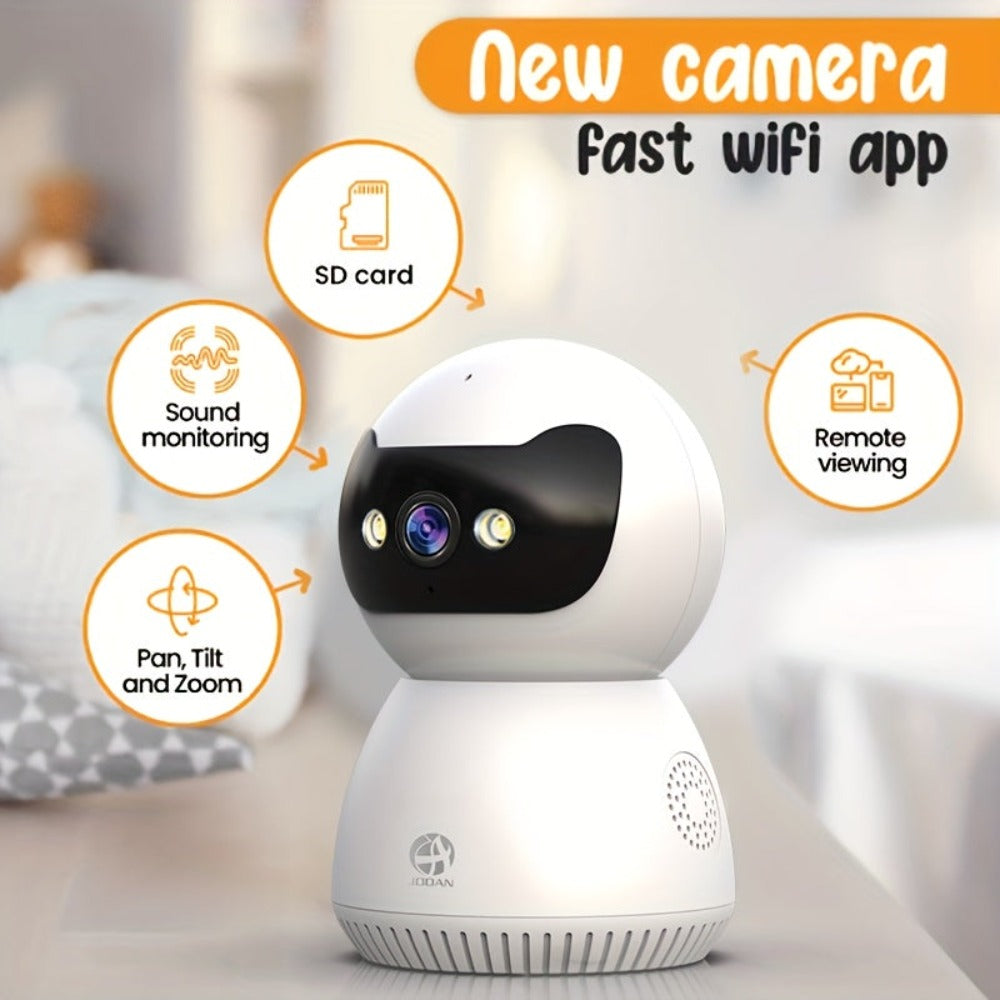 Cámara WiFi de doble banda 5G, monitoreo de seguridad sin varillas para el hogar 1080P - Cámara de seguridad con alarma y seguimiento giratorio de 355° con visión nocturna, control remoto por smartphone, un buen asistente de hogar para uso en interiores,