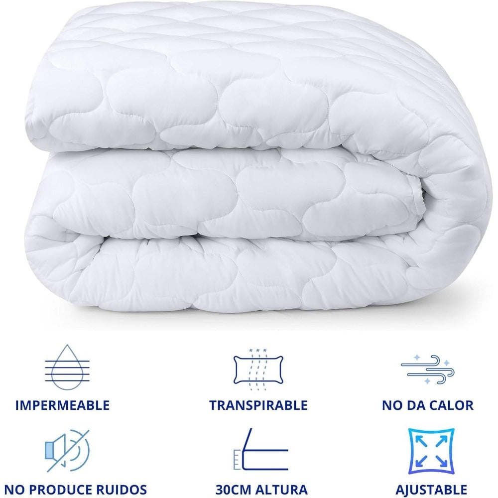 Protector Colchón 150 Impermeable 150 x 200 Transpirable y Ajustable | Protector de Colchón 150 x 200 cm contra Líquidos y Manchas | Cubre Colchón 150 x 200 Impermeable