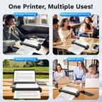 Impresoras Portátiles Inalámbricas para Viajes, Impresora Térmica Inalámbrica Mini sin Tinta Mejorada Compatible con Android, IOS y Portátil, Soporta 21.59cm X 27.94cm Carta de EE. UU. y A4, Impresora Móvil Pequeña Portátil para Viajes y Hogar (con 3 hoja