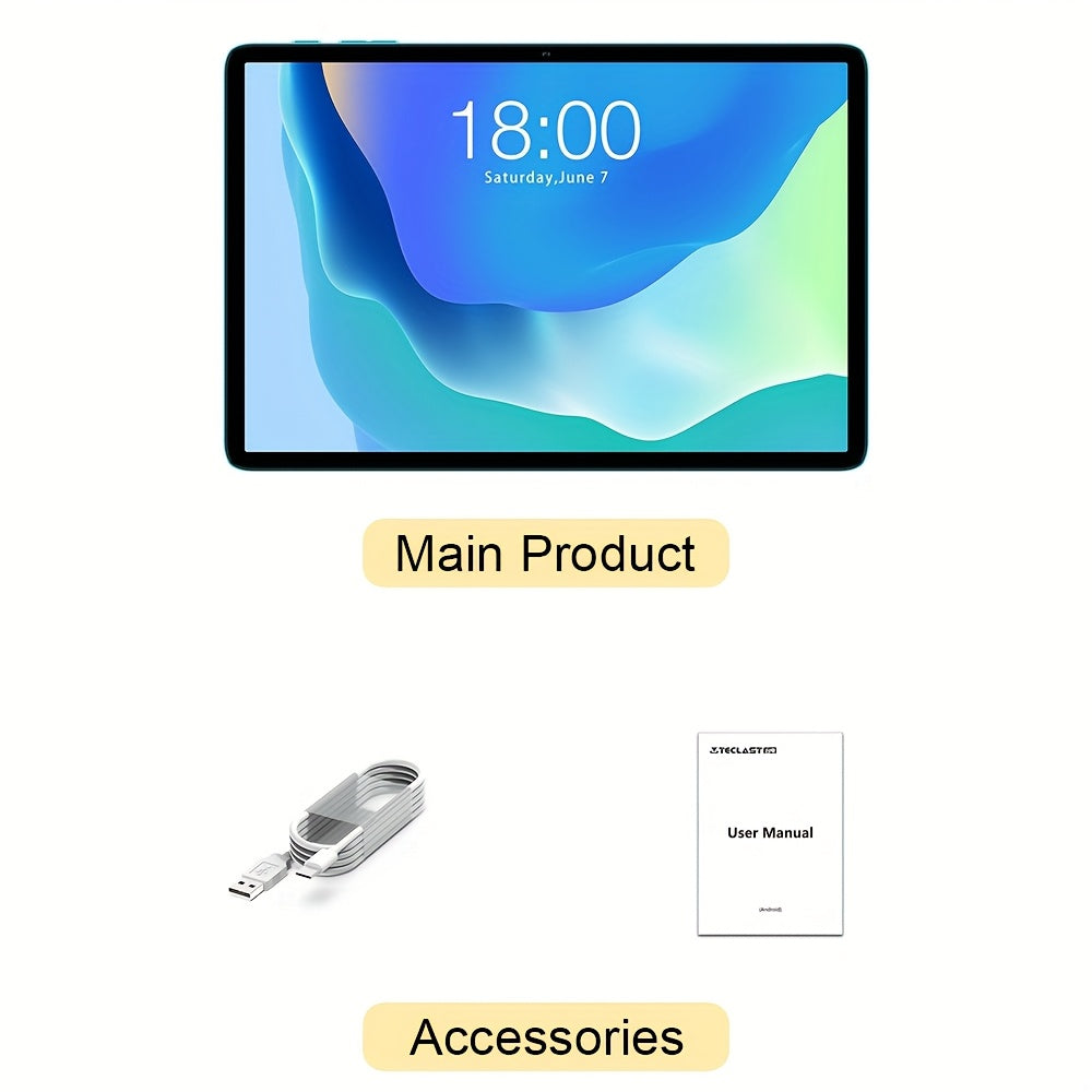 Tabletas Android | Teclast P33 Tablet de 10.1 pulgadas IPS, 9GB (3+6GB Virtual) RAM, 64GB ROM, Android 15, WiFi6, Batería de 6000mAh, Carga