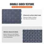 VEVOR Azulejos de Garaje Entrelazables, 12 x 12 x 0.53 pulgadas, Paquete de 25, Azulejos de Suelo Antideslizantes de Doble Cara, para Garajes, Sótanos y Talleres, Gris Grisáceo