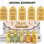 Set de Cinco Aceites Esenciales Árabes con Fragancias Únicas, Eau de Toilette Fresco (15 ml x 5), Fragancia de Larga Duración, Eau de Toilette Unisex con Aceite Esencial, Adecuado para Regalos del Día de la Madre, San Valentín, Perfume para el Cabello par