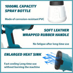 Pistola de pintura inalámbrica de 1000ml con 2 baterías, pistola de pintura HVLP inalámbrica de 300W para batería Makita de 18V, pistola de pulverización eléctrica de batería, 4 boquillas, 3 modos de pulverización para eliminación de óxido en metal, vidri