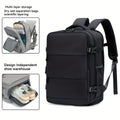Mochila de viaje para laptop de mujer aprobada por aerolíneas, 38.1cm, separación seca y húmeda, azul claro, correa ajustable, compartimento para zapatos