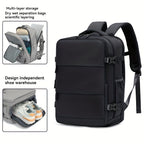 Mochila de viaje para laptop de mujer aprobada por aerolíneas, 38.1cm, separación seca y húmeda, azul claro, correa ajustable, compartimento para zapatos