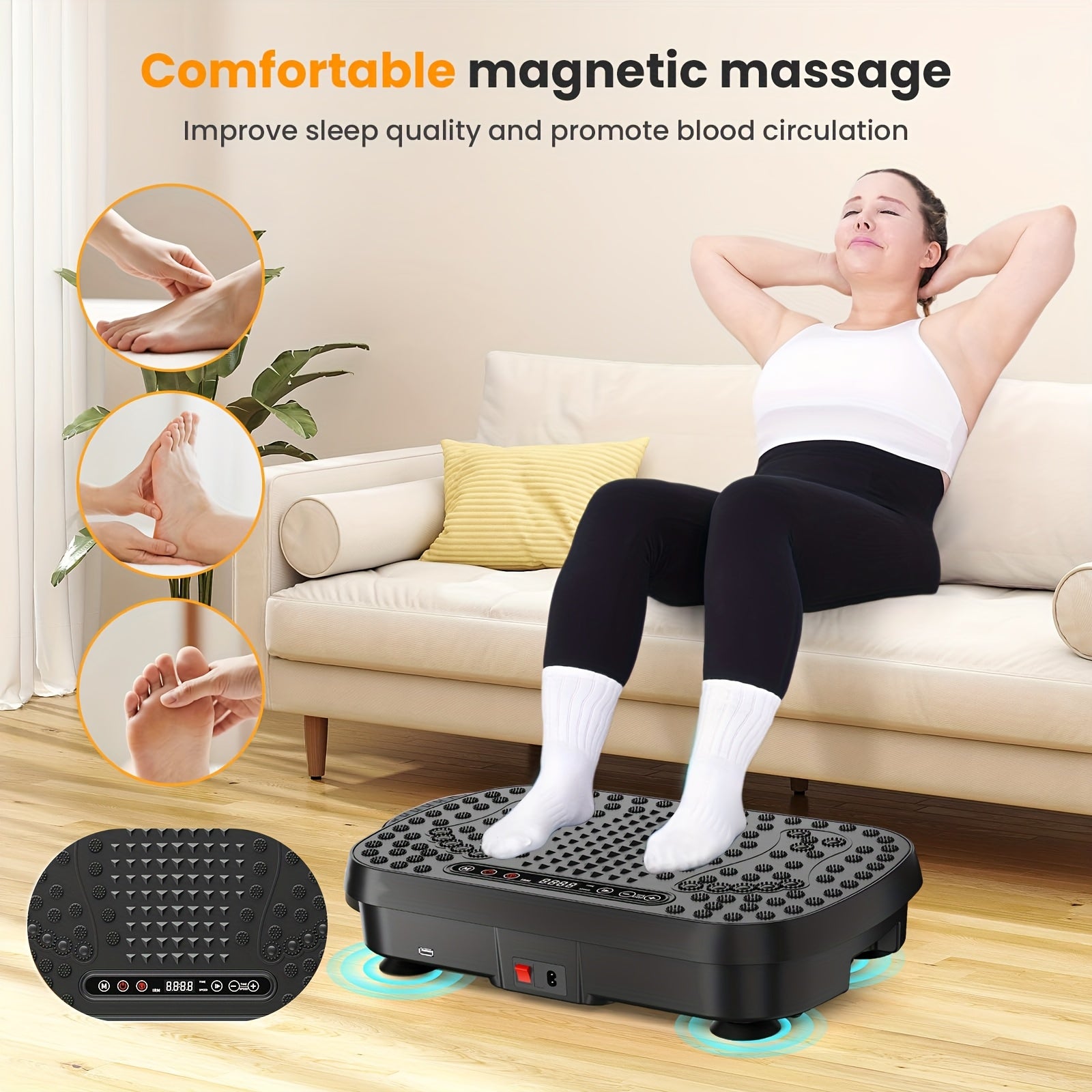 Placa de vibración inteligente para ejercicio, pérdida de peso y drenaje linfático, salud - Plataforma de entrenamiento de cuerpo completo con 99 niveles de velocidad, tecnología de vibración silenciosa, diseño portátil para gimnasio en casa, tonificación
