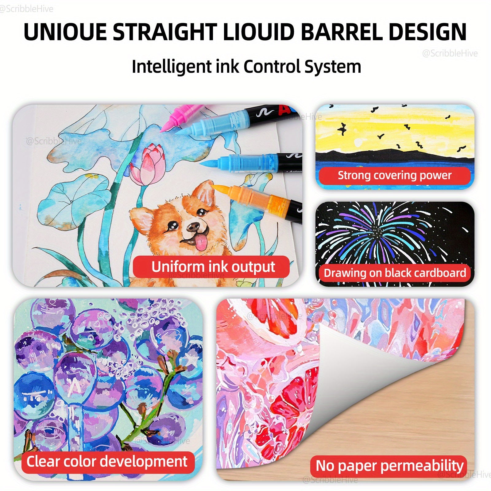 Rotuladores artísticos de colores | Dibujo caligrafía tarjetas y manualidades